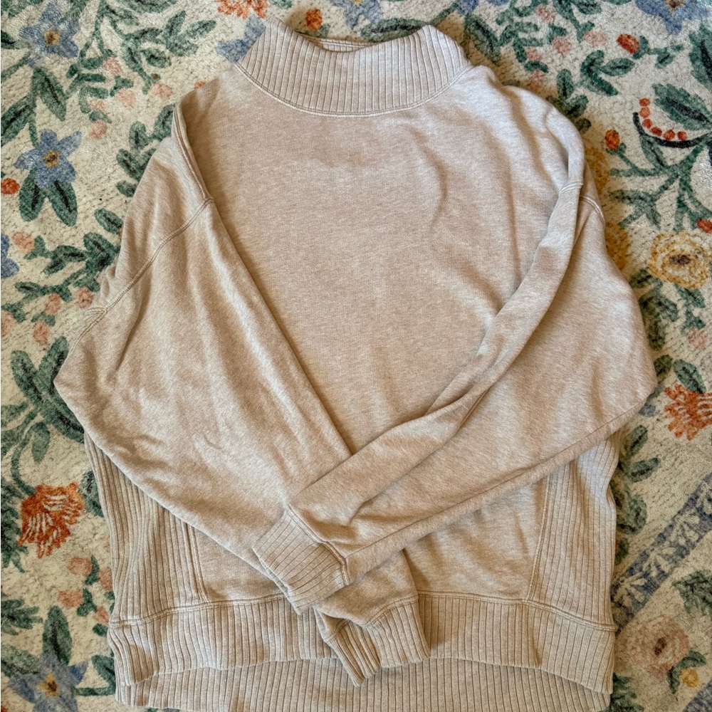 Aerie beige funnel neck sweatshirt